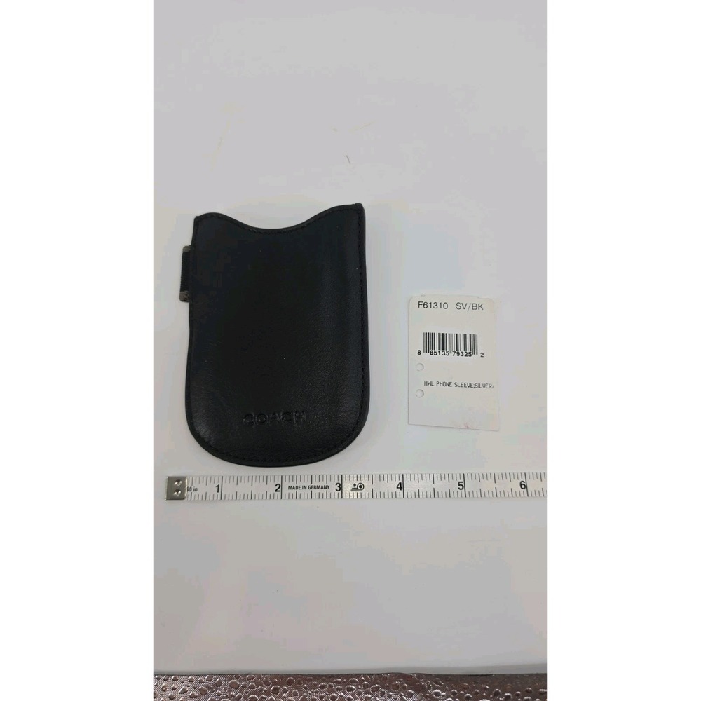 Coach Black Leather Phone or Credit Card Case NWT